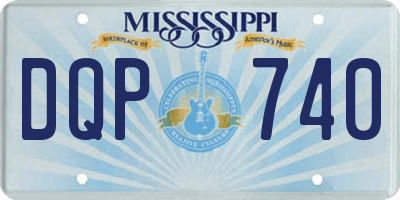 MS license plate DQP740