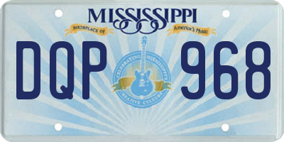 MS license plate DQP968