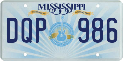 MS license plate DQP986