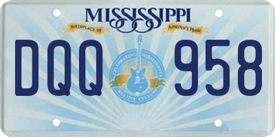 MS license plate DQQ958