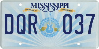 MS license plate DQR037