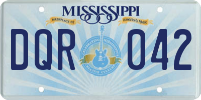 MS license plate DQR042