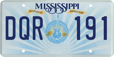 MS license plate DQR191