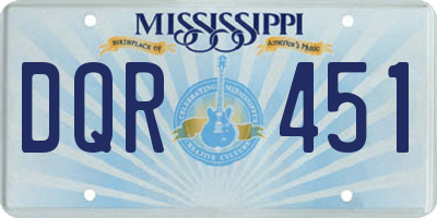 MS license plate DQR451