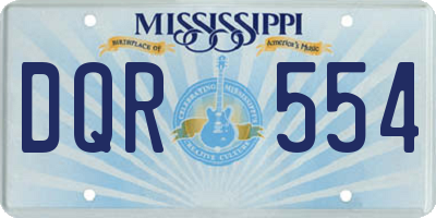 MS license plate DQR554