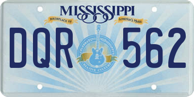 MS license plate DQR562