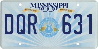 MS license plate DQR631