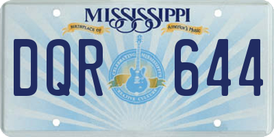 MS license plate DQR644