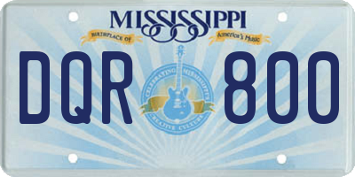 MS license plate DQR800