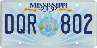 MS license plate DQR802