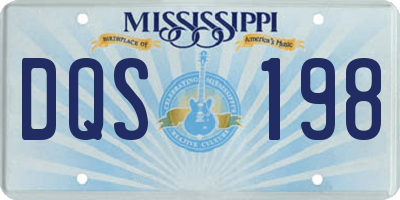 MS license plate DQS198