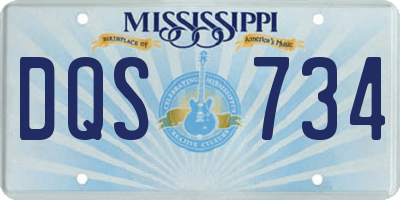 MS license plate DQS734