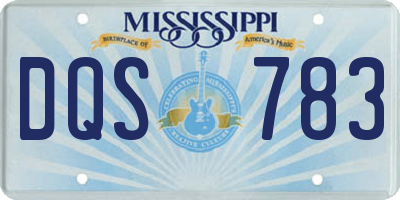 MS license plate DQS783