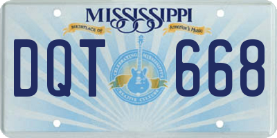 MS license plate DQT668