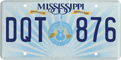 MS license plate DQT876