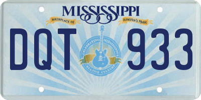 MS license plate DQT933