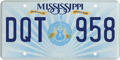 MS license plate DQT958