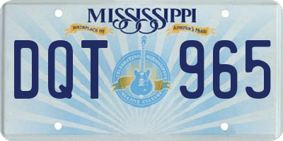 MS license plate DQT965