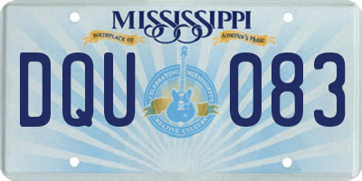 MS license plate DQU083