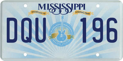 MS license plate DQU196
