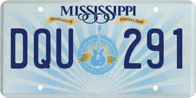 MS license plate DQU291