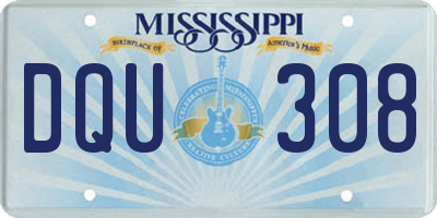 MS license plate DQU308
