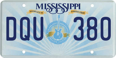 MS license plate DQU380