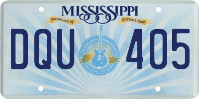 MS license plate DQU405