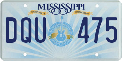 MS license plate DQU475