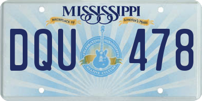MS license plate DQU478