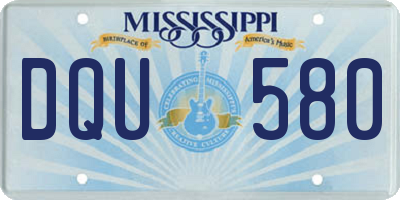 MS license plate DQU580