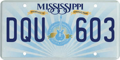 MS license plate DQU603