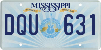 MS license plate DQU631