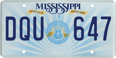 MS license plate DQU647