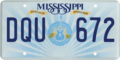 MS license plate DQU672