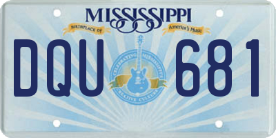 MS license plate DQU681