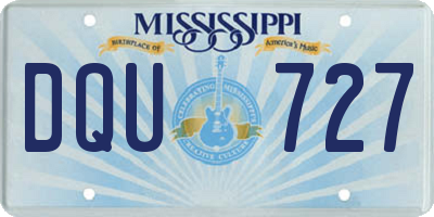 MS license plate DQU727