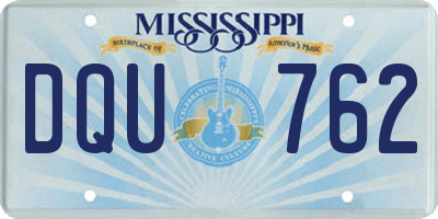 MS license plate DQU762