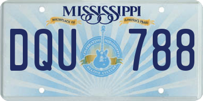 MS license plate DQU788