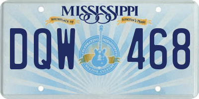 MS license plate DQW468