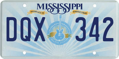 MS license plate DQX342