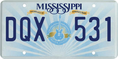 MS license plate DQX531