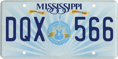 MS license plate DQX566