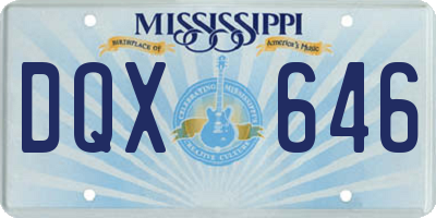 MS license plate DQX646