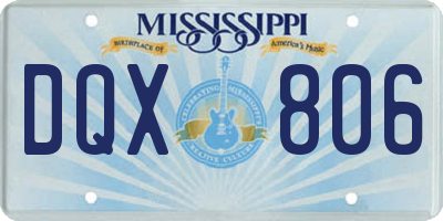 MS license plate DQX806