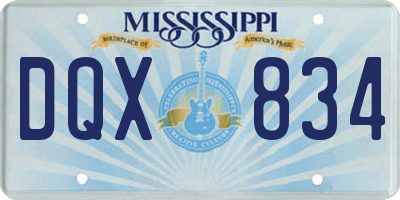 MS license plate DQX834