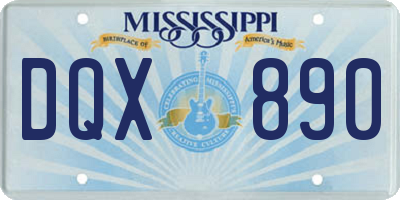 MS license plate DQX890