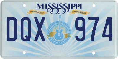 MS license plate DQX974