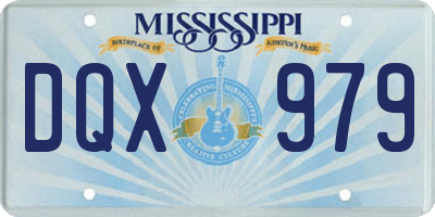 MS license plate DQX979