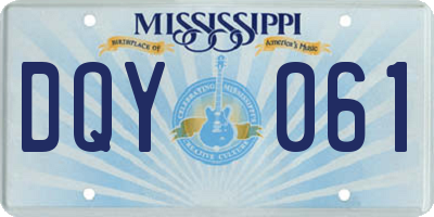 MS license plate DQY061
